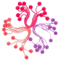 Декоративный элемент на верёвочке &laquo;Настроение&raquo; 2 шарика, d= 1,5 см, набор 18 шт., цвет МИКС