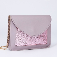 Сумка на ремешке с цепочкой, 19х5х15см, цвет сиреневый Сумка на ремешке с цепочкой, 19х5х15см, цвет сиреневый