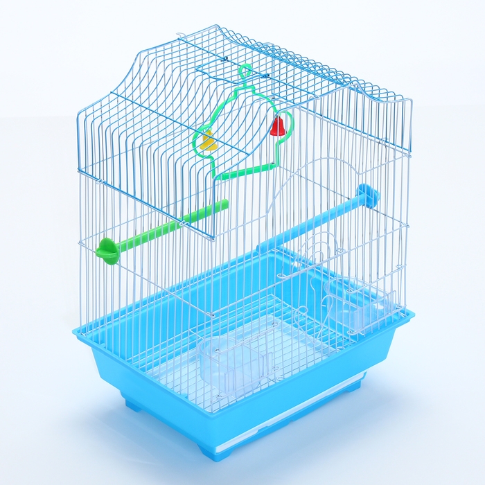 Клетка для птиц укомплектованная Bd-1/4f, 30 х 23 х 39 см, голубая (фасовка 12 шт)