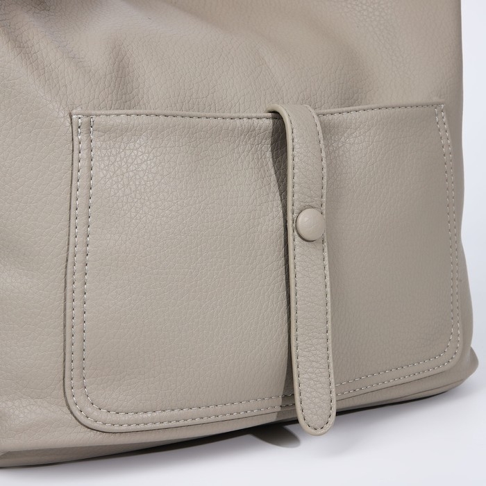 Сумка-тоут на молнии, 2 наружных кармана, цвет серый Сумка-тоут на молнии, 2 наружных кармана, цвет серый