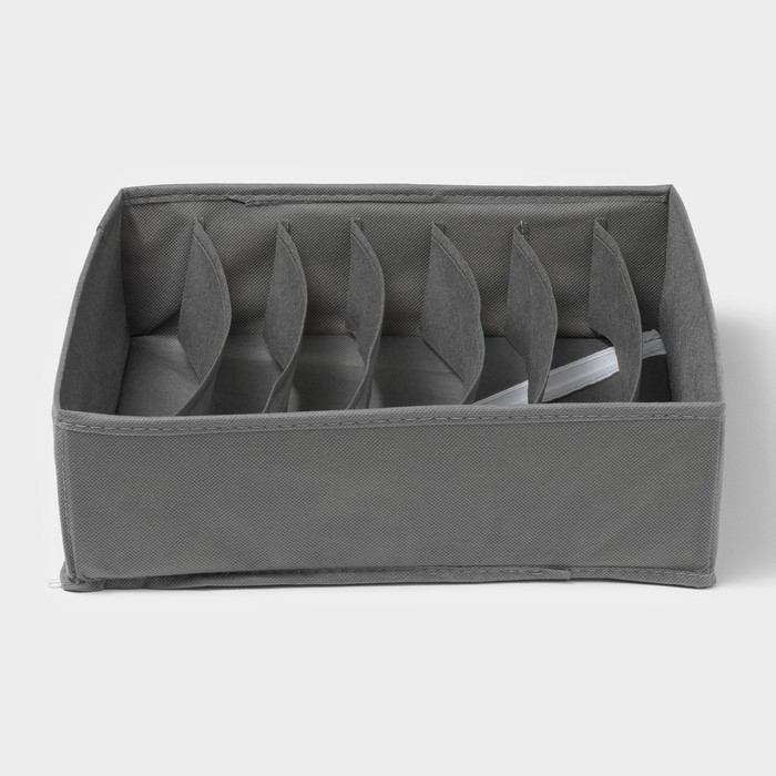 Органайзер для хранения белья &laquo;Смарт&raquo;, 7 ячеек, 32&times;32&times;10 см, цвет серый