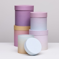 Набор круглых подарочных коробок 5 в 1 &laquo;Градиент стиля&raquo;, 20 &times; 20 &times; 20‒13,5 &times; 13,5 &times; 13,5 см