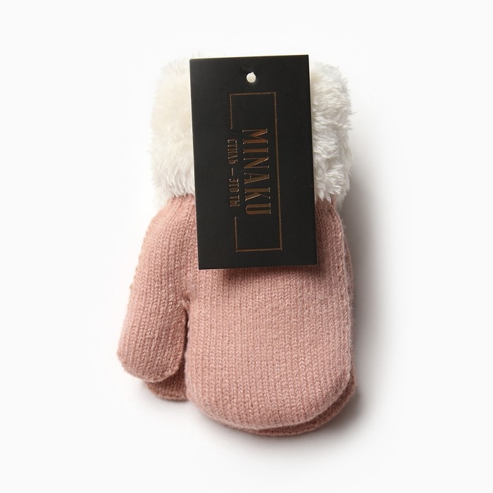 Варежки детские на иск.меху MINAKU с отворотом 15 см розовый Варежки детские на иск.меху MINAKU с отворотом 15 см розовый