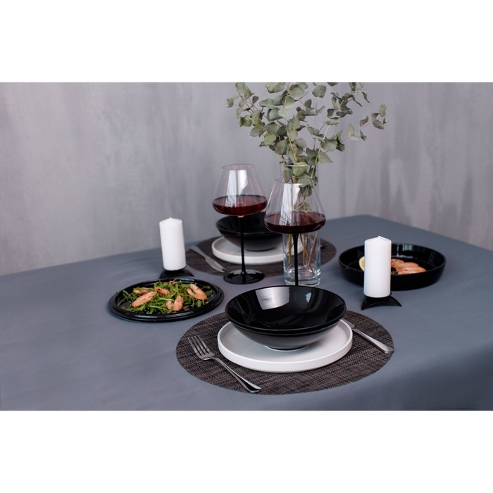 Набор фарфоровой посуды на 2 персоны Magistro La palla, 7 предметов: тарелка d=23 см, 2 тарелки d=23,2 см, 2 тарелки 1000 мл, 2 салатника 1000 мл, цвет чёрный Набор фарфоровой посуды на 2 персоны Magistro La palla, 7 предметов: тарелка d=23 см, 2 тарелки d=23,2 см, 2 тарелки 1000 мл, 2 салатника 1000 мл, цвет чёрный
