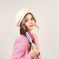 Расчёска массажная, широкая, вентилируемая, 8,5 &times; 20,5 см, PVC коробка, цвет бирюзовый/розовый