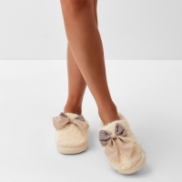 Тапочки женские, размер 36-37, молочный Тапочки женские, размер 36-37, молочный