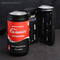 Набор инструментов в банке &laquo;Инструменты сильного мужика&raquo;, 13 предметов