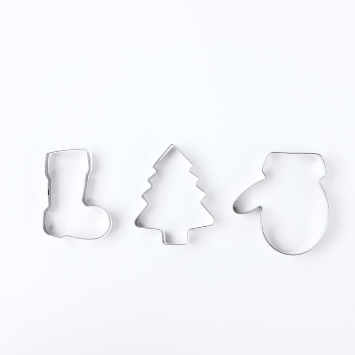 Новый год. Набор форм для печенья &laquo;Сладкого Нового года&raquo;, 3 шт