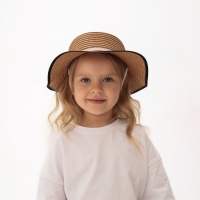 Шляпа для девочки MINAKU "Леди", размер 52-54, цвет бежевый Шляпа для девочки MINAKU "Леди", размер 52-54, цвет бежевый