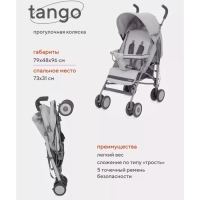Коляска прогулочная детская RANT basic &laquo;Tango&raquo; RA351, складывается в трость, цвет Silver Grey