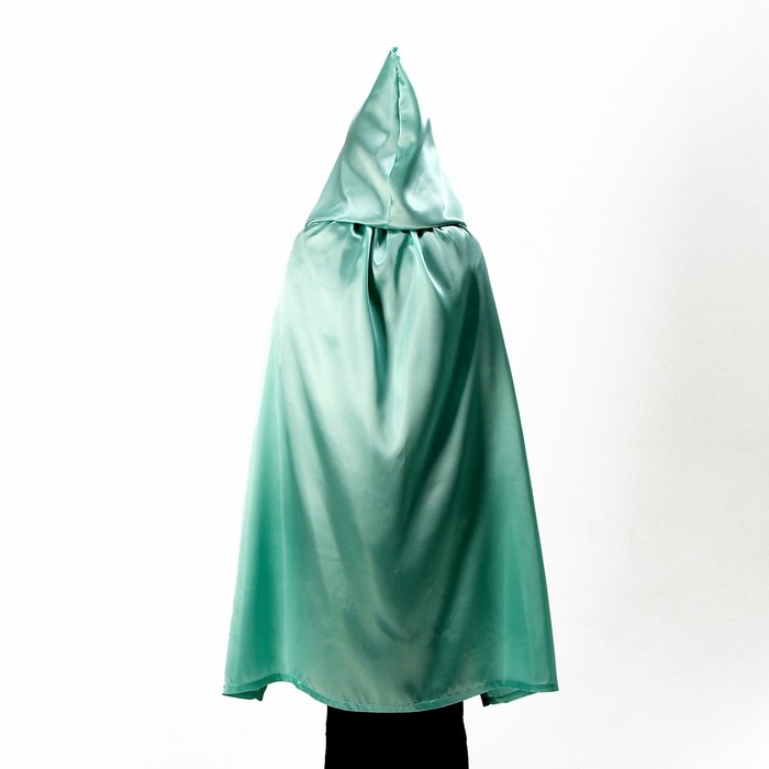Карнавальный плащ взрослый, длина 120 см, атлас, цвет мятный