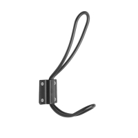 Крючок мебельный ТУНДРА TKD009, двухрожковый, черный, 5 шт Крючок мебельный ТУНДРА TKD009, двухрожковый, черный, 5 шт