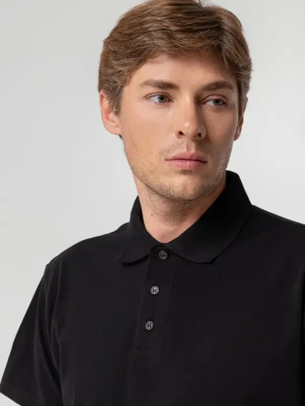 Рубашка поло мужская Spring 210 черная, размер S Рубашка поло мужская Spring 210 черная, размер S