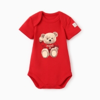 Боди Крошка Я "Новогодние медвежата", рост 74-80 см, красный