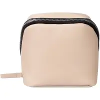 Дорожная косметичка Cubo, бежевая с логотипом Дорожная косметичка Cubo, бежевая с логотипом