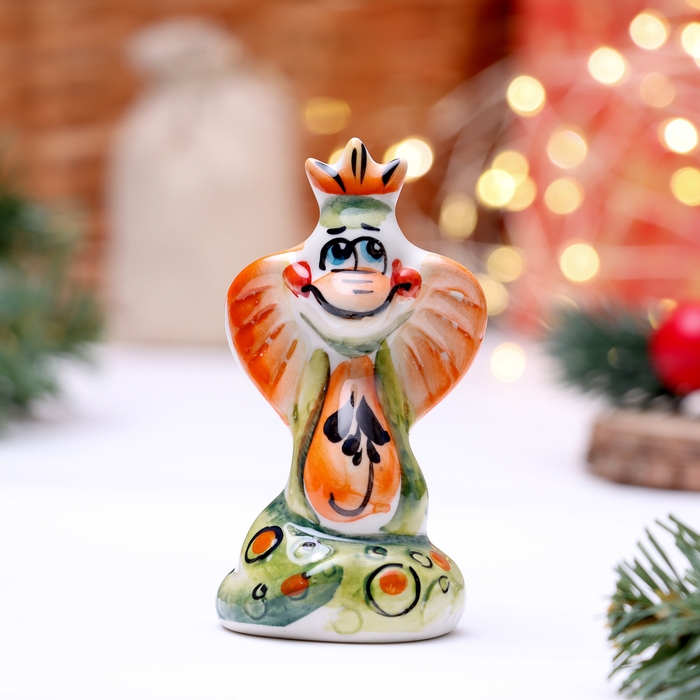 Новый год. Сувенир символ года кобра &laquo;Царевна&raquo;, гжель, цвет