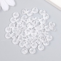 Бусины пластик "Шарик с гранями" прозрачный набор 10 гр  0,7х0,7х0,5 см