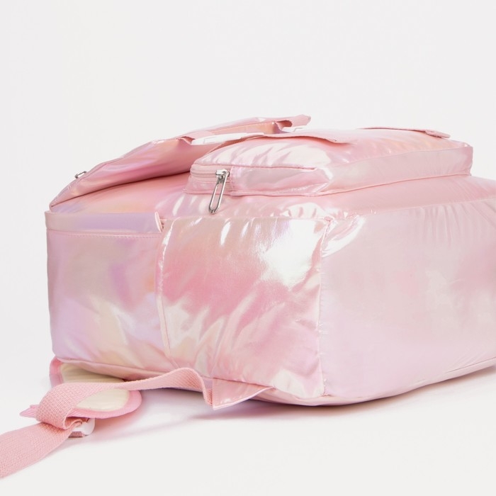 Рюкзак школьный из текстиля на молнии, 4 кармана, цвет розовый Рюкзак школьный из текстиля на молнии, 4 кармана, цвет розовый