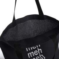 Шопер Meh 35х0,5х40, принт с блестками, без подклада, чёрный