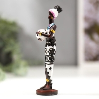 Сувенир "Женщина Африки с блюдом" 15,5&times;5&times;4 см, МИКС