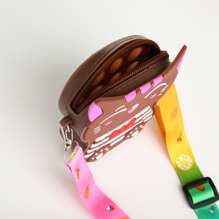 Сумка детская для девочки на молнии, цвет коричневый