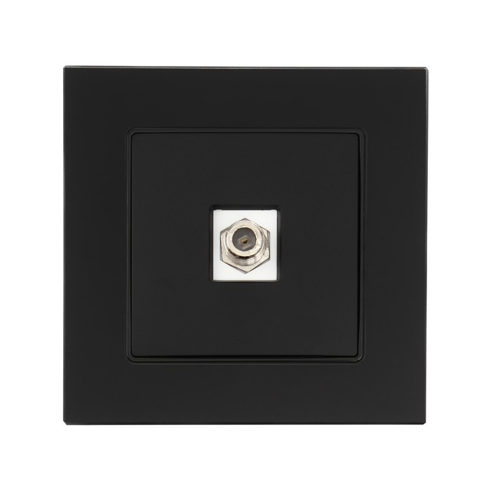 Розетка телевизионная одноместная TOT Glossy Glass, скрытая, стекло, черная