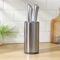 Подставка круглая для ножей и ножниц Magistro &laquo;Металлик&raquo;, 11&times;23 см, цвет серебристый