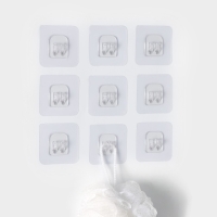 Крючок самоклеящийся для прутьев, прозрачная основа, 5,6×5,6 см, 10 шт Крючок самоклеящийся для прутьев, прозрачная основа, 5,6×5,6 см, 10 шт