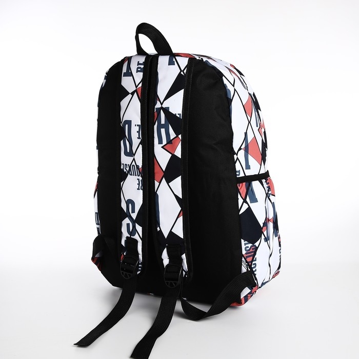 Рюкзак школьный на молнии, 3 наружных кармана, цвет чёрный/красный Рюкзак школьный на молнии, 3 наружных кармана, цвет чёрный/красный