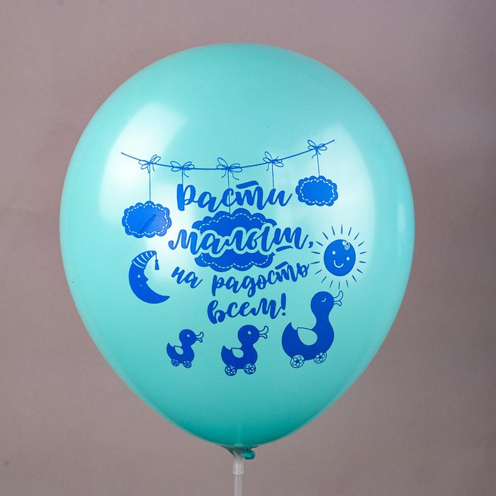 Шар латексный 12 Шар латексный 12" «Новорождённые. Мальчик», шелкография, 2-сторонний, 5 дизайнов, набор 25 шт., МИКС