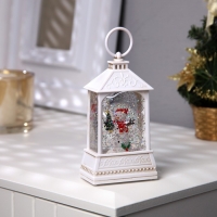 Светодиодная фигура &laquo;Снеговик&raquo; 7.5 &times; 13 &times; 4.3 см, пластик, батарейки АААх2 (не в комплекте), свечение тёплое белое