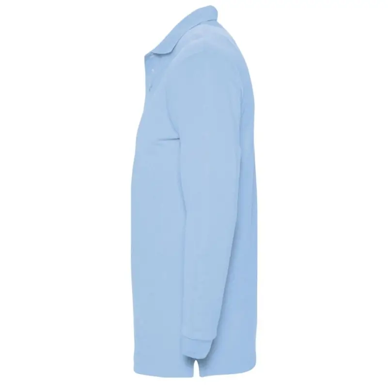 Рубашка поло мужская с длинным рукавом Winter II 210 голубая, размер S Рубашка поло мужская с длинным рукавом Winter II 210 голубая, размер S