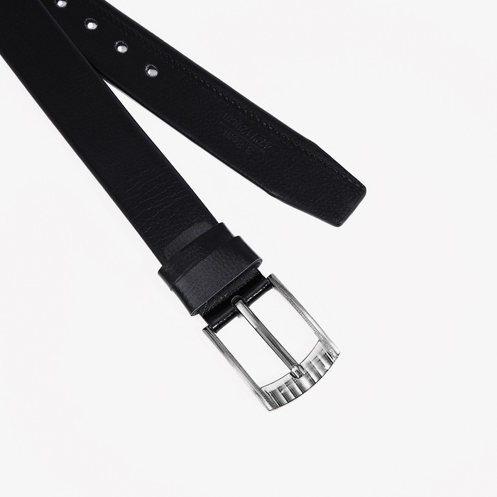 Ремень мужской, ширина 3.5 см, винт, пряжка металл, цвет чёрный Ремень мужской, ширина 3.5 см, винт, пряжка металл, цвет чёрный