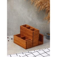 Подставка - салфетница Adelica, 14×15×12 см, дуб Подставка - салфетница Adelica, 14×15×12 см, дуб