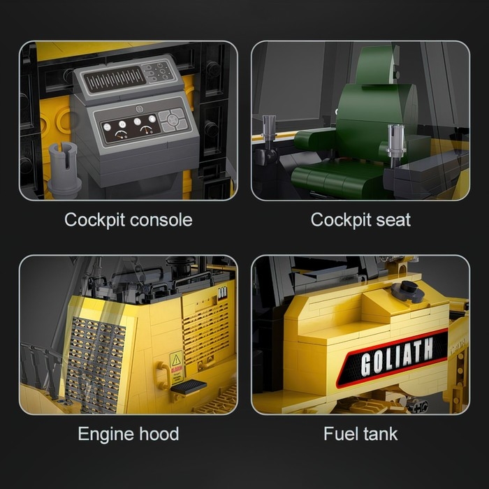 Конструктор радиоуправляемый &laquo;Строительный бульдозер&raquo;, 2826 деталей, масштаб 1:17