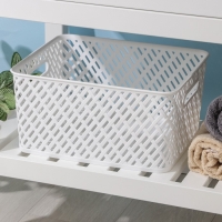 Корзина для хранения &laquo;Плетёнка&raquo;, 35&times;29&times;17,5 см, цвет белый