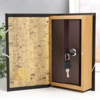 Сейф-книга дерево кожзам "Home. Дизайн" чёрная 21х13х5 см