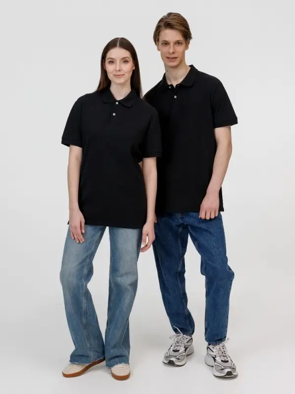 Рубашка поло унисекс Pacific, черная, размер L