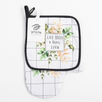 Набор Кухонный &laquo;Flora&raquo;, варежка-прихватка 20х28см, прихватка 19х19см, 100% хл