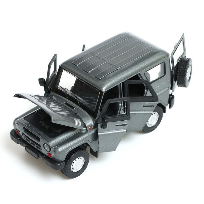 Машина металлическая «УАЗ Hunter», инерционная, 1:24, световые и звуковые эффекты, цвет серый Машина металлическая «УАЗ Hunter», инерционная, 1:24, световые и звуковые эффекты, цвет серый