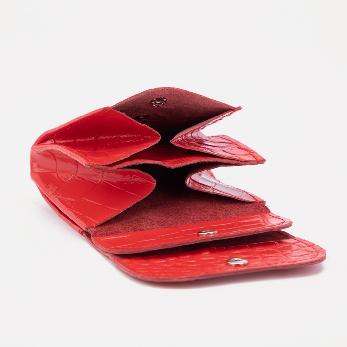 Монетница на кнопке, цвет красный