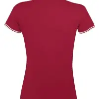 Рубашка поло женская Pasadena Women 200 с контрастной отделкой красная с белым, размер XL