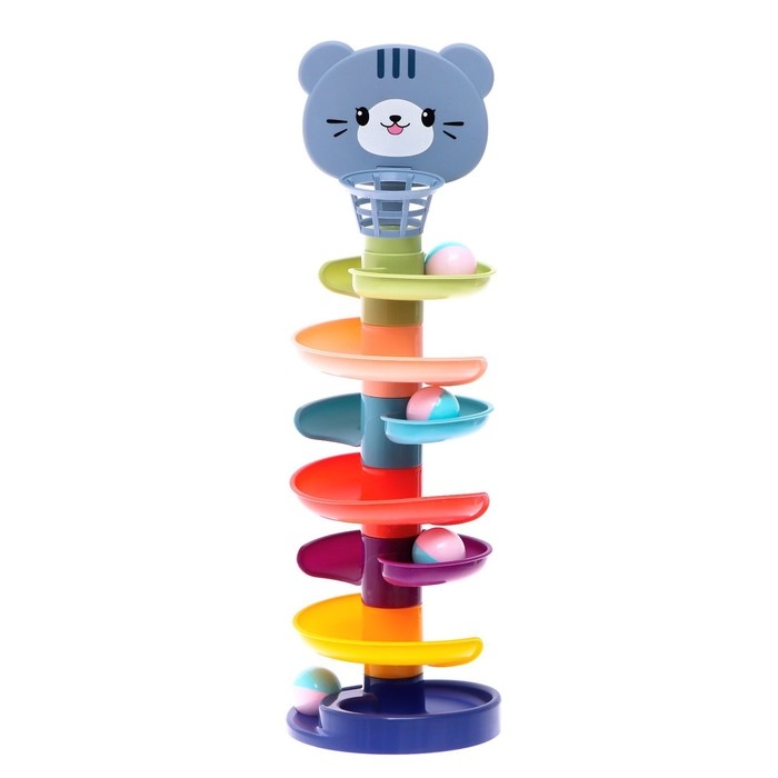 Развивающая пирамидка &laquo;Попади в корзину&raquo;, 8 элементов, цвет серый