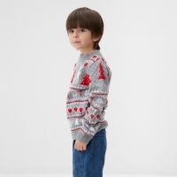 Джемпер вязаный детский KAFTAN "Новогодний" размер 34, (122-128 см), серый Джемпер вязаный детский KAFTAN "Новогодний" размер 34, (122-128 см), серый