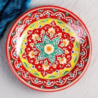 Тарелка Риштанская Керамика "Узоры", 28 см, красная Тарелка Риштанская Керамика "Узоры", 28 см, красная