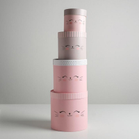 Набор коробок из тонкого картона 4 в 1, упаковка подарочная, &laquo;Мордочки&raquo;, 12 х 12 - 20 х 20 см