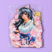 Фигурка аниме &laquo;Девушка в цветах&raquo;, 11,7 х 15 см, дерево