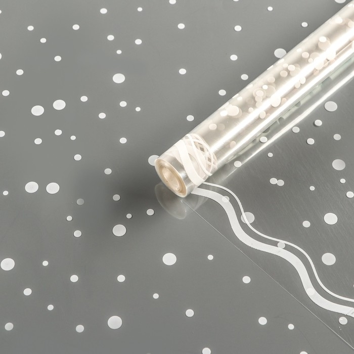 Пленка для цветов Пленка для цветов "Горох" белая 0,6 х 200гр, 40мкм