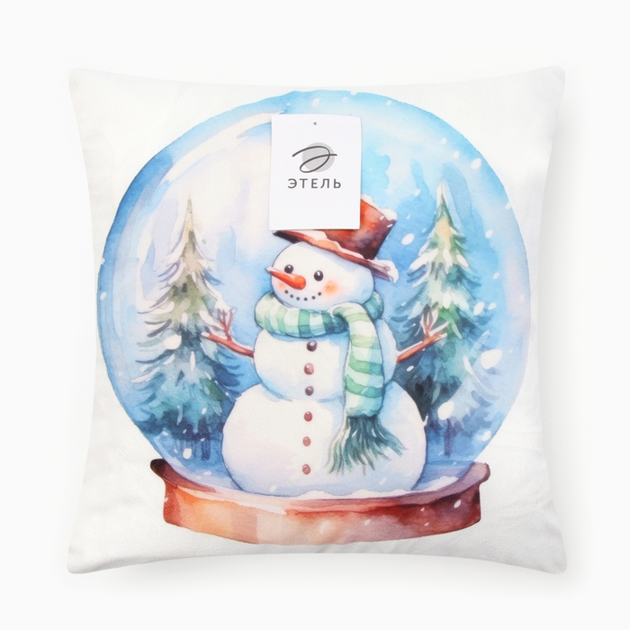 Новый год. Чехол на подушку Этель Новый год. Чехол на подушку Этель "Снеговик" 40х40см,100% п/э