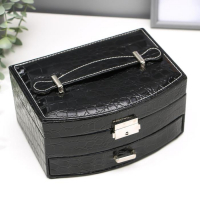 Шкатулка кожзам под бижутерию "Черный глянец" 20х15х11 см Шкатулка кожзам под бижутерию "Черный глянец" 20х15х11 см
